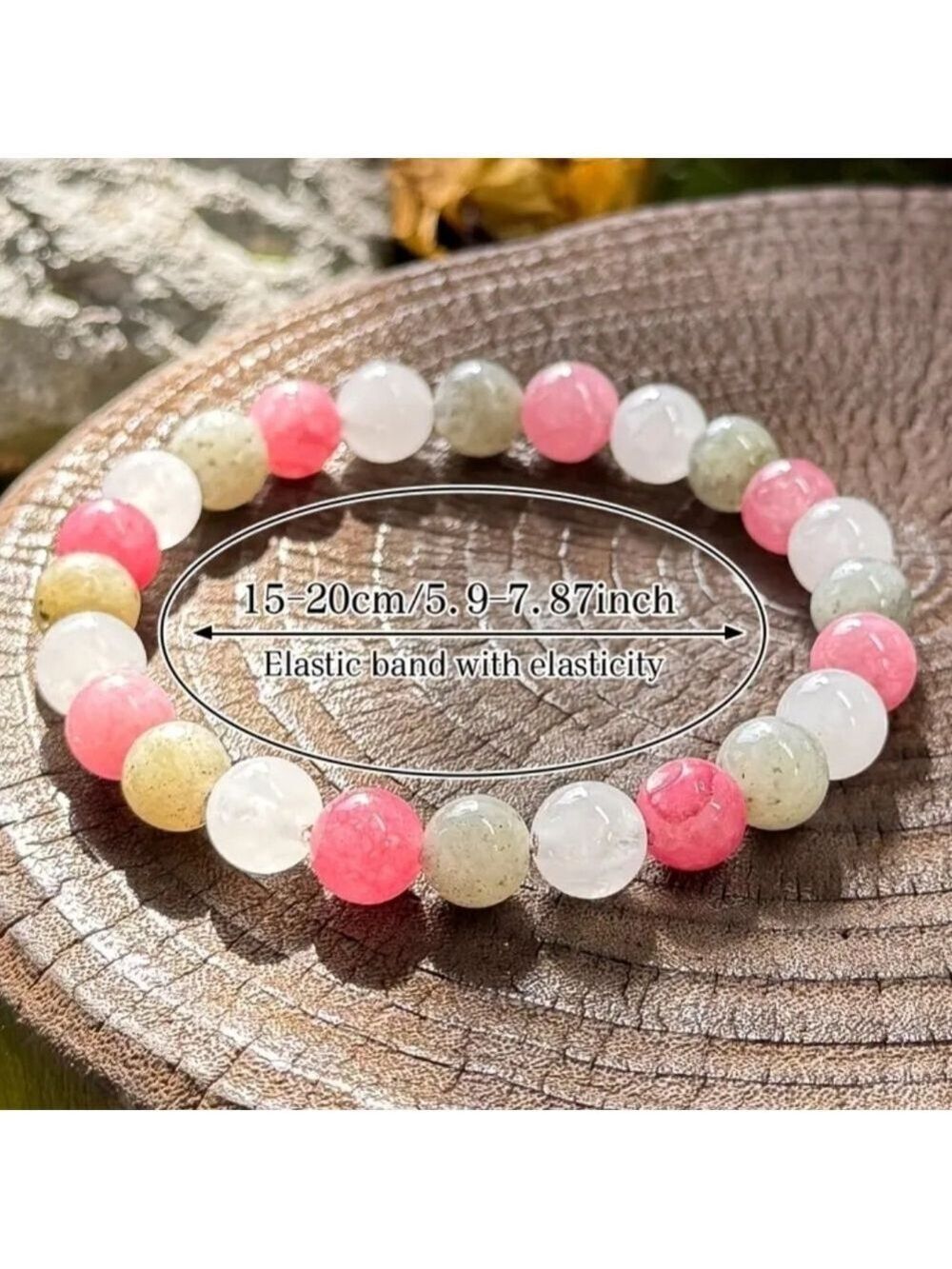 Delicate Pink and White Beaded Bracelet